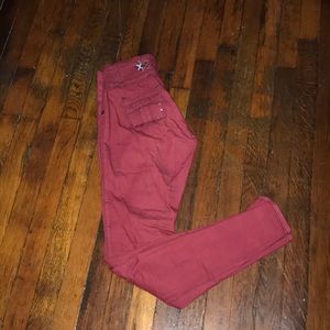 Burgundy jeans
